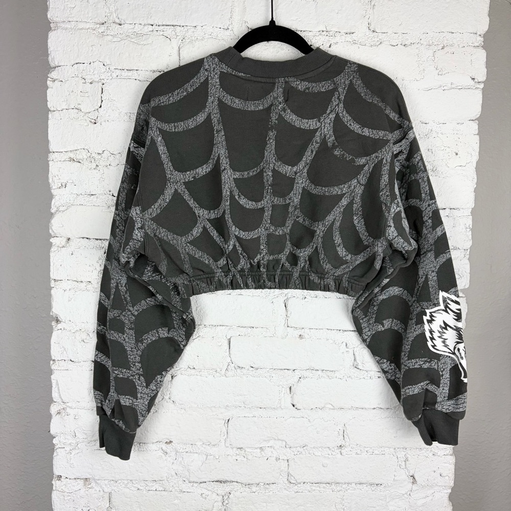 Darc Sport Web Symbiote She Set Grey Cropped Sweatshirt & Sweatpants Small - Picture 6 of 12
